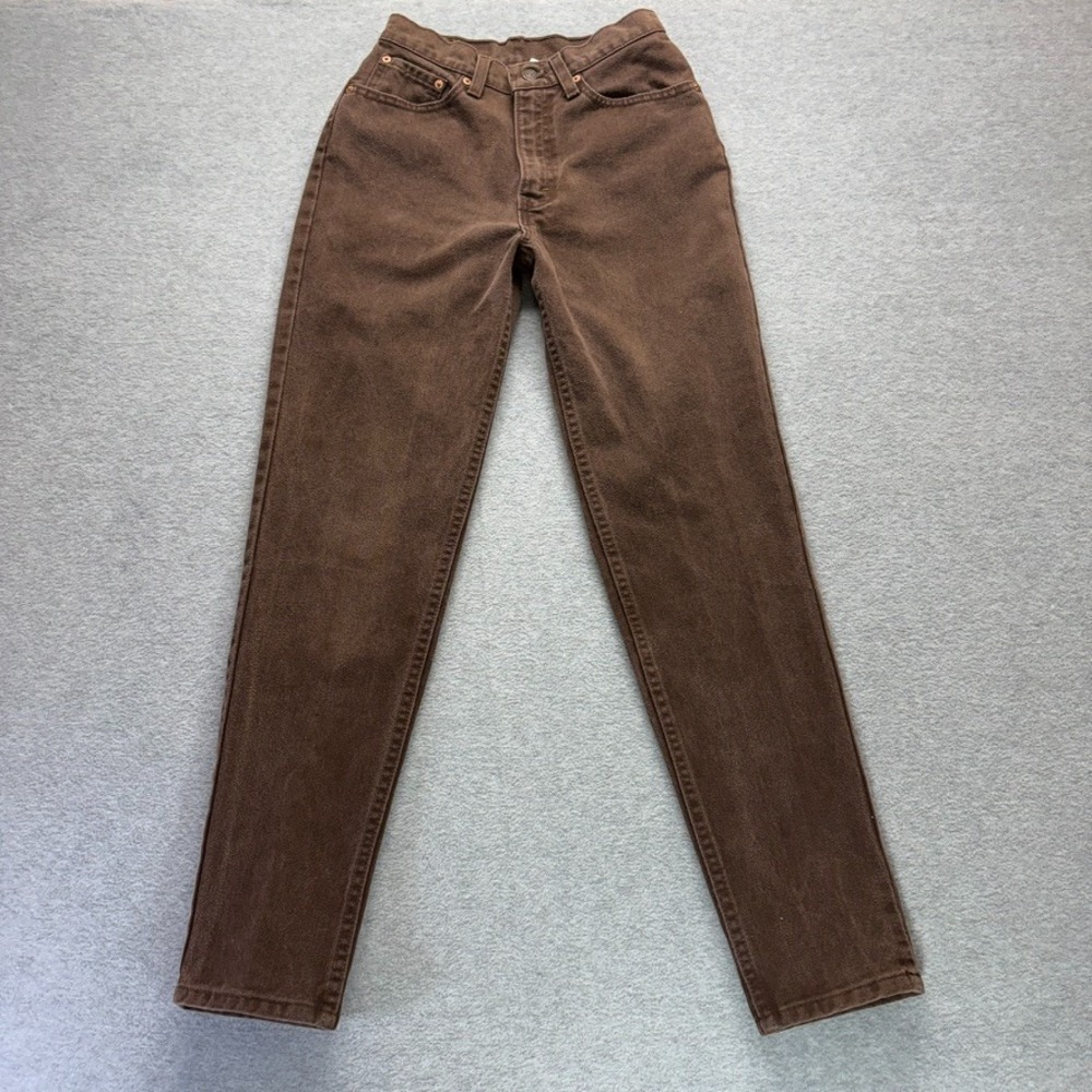 Vintage Levis 512 Jeans Womens 7 Brown High Rise Tapered Slim Fit Denim